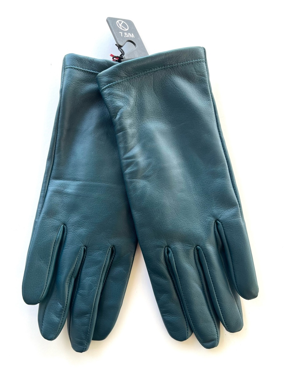 Kessler Chelsea Teal Leather Gloves Women's 7.5 Touchscreen Compatible Lined